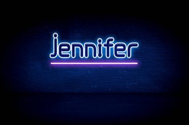 Jennifer - Mavi neon duyuru tabelası