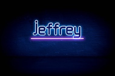 Jeffrey - mavi neon duyuru tabelası