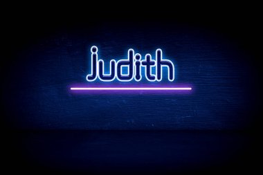 Judith - mavi neon duyuru tabelası