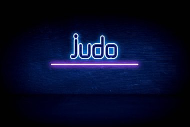 Judo - Mavi neon duyuru tabelası