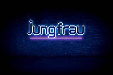 jungfrau - mavi neon duyuru tabelası