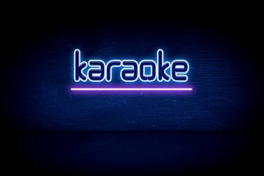 Karaoke - Mavi neon duyuru tabelası