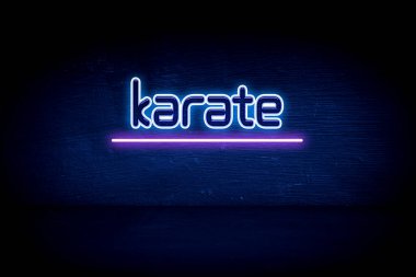 Karate - Mavi neon duyuru tabelası