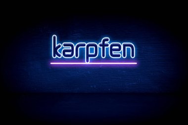 Karpfen - mavi neon duyuru tabelası