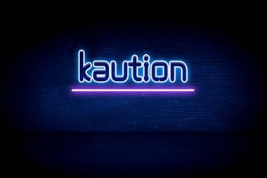 Dikkat - mavi neon duyuru tabelası