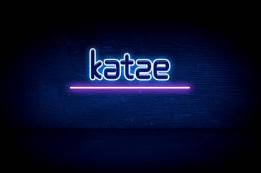 Katze - Mavi neon duyuru tabelası