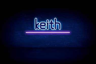 Keith - mavi neon duyuru tabelası