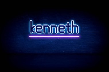 Kenneth - mavi neon duyuru tabelası