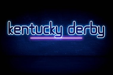 Kentucky Derbi Günü - mavi neon duyuru tabelası