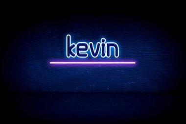 Kevin - Mavi neon duyuru tabelası