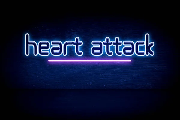 Heart Attack Niebieski Neon Ogłoszenie Tablicy Ogłoszeń — Zdjęcie stockowe