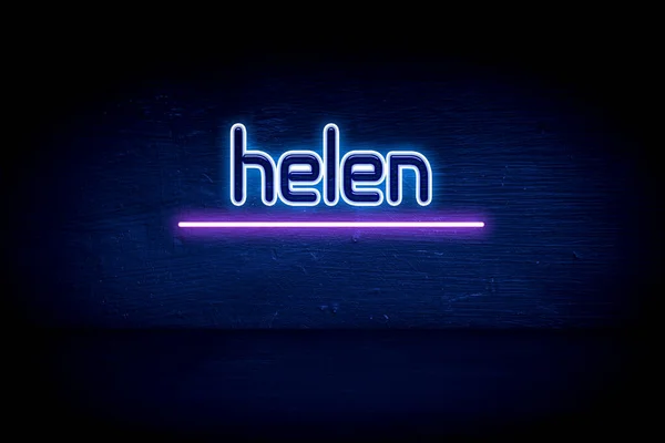 Helen Blå Neonskylt — Stockfoto