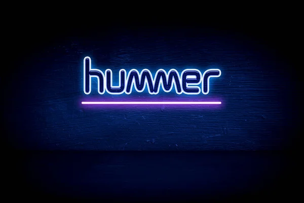 Hummer Μπλε Πινακίδα Αναγγελίας Νέον — Φωτογραφία Αρχείου