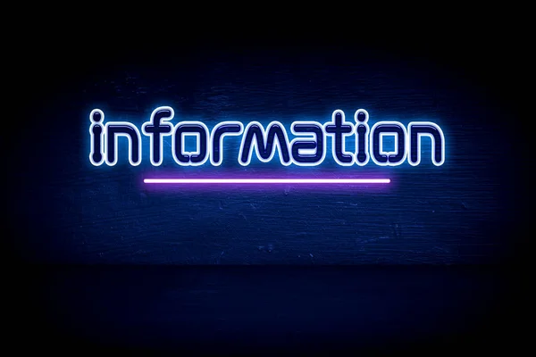 Information Blue Neon Announcement Signboard — 스톡 사진