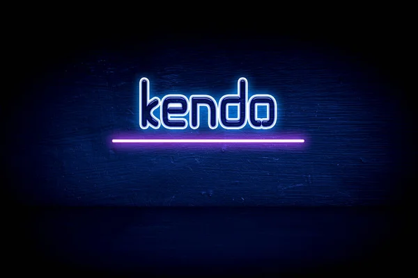 Kendo Cartello Blu Neon — Foto Stock