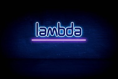 Lambda - Mavi neon duyuru tabelası