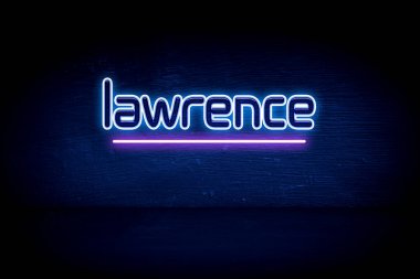 Lawrence - Mavi neon duyuru tabelası