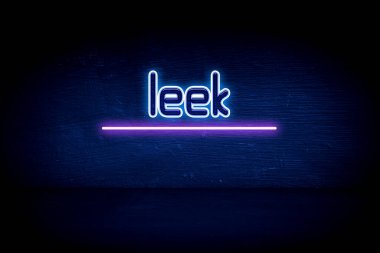 Pırasa - Mavi neon duyuru tabelası