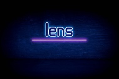 Lens - Mavi neon duyuru tabelası