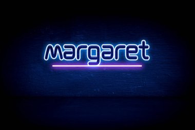 Margaret - mavi neon duyuru tabelası