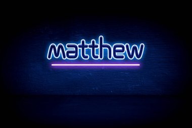 Matthew - mavi neon duyuru tabelası