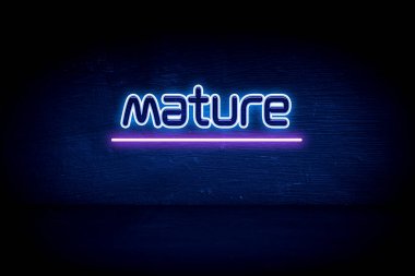 Olgun - Mavi neon duyuru tabelası