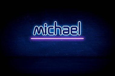Michael - Mavi neon duyuru tabelası