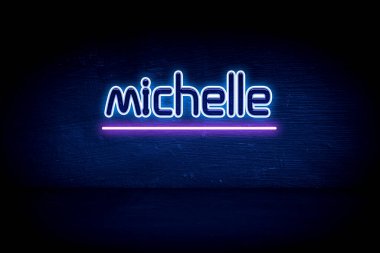 Michelle - mavi neon duyuru tabelası