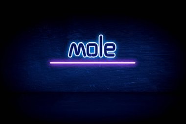 Köstebek - Mavi neon duyuru tabelası