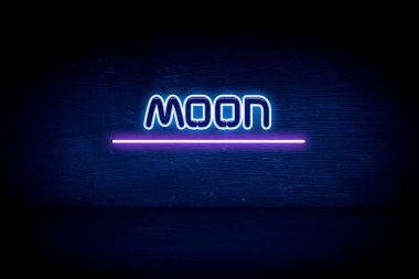 Ay - Mavi neon duyuru tabelası