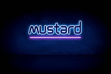 Hardal - Mavi neon duyuru tabelası