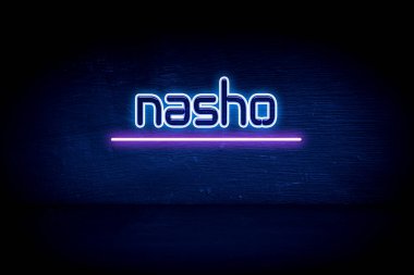 Nasho - Mavi neon duyuru tabelası