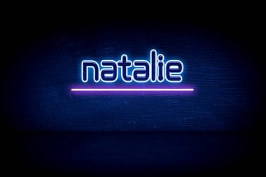 Natalie - mavi neon duyuru tabelası
