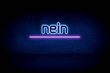 Nein - Mavi neon duyuru tabelası
