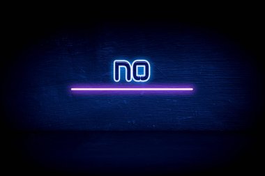 Hayır - mavi neon duyuru tabelası