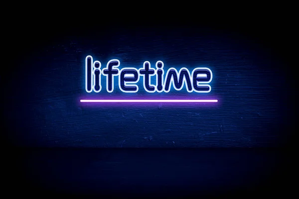 Lifetime Cartello Blu Neon — Foto Stock