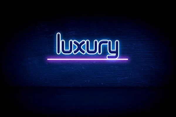 Luxury Blue Neon Announcement Signboard — Stock Photo, Image