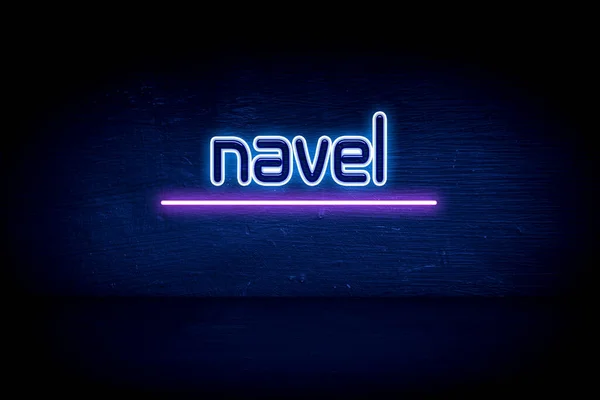 Navel Blue Neon Announcement Signboard — Stock Photo, Image