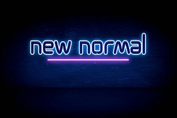 Normál Kék Neon Hirdetőtábla — Stock Fotó