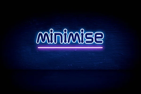 Minimise Blue Neon Announcement Signboard — Stock Photo, Image