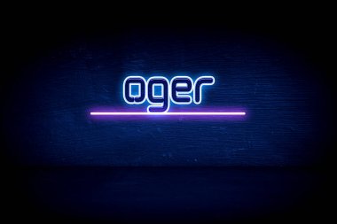 Oger - Mavi neon duyuru tabelası
