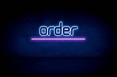 Sipariş - Mavi neon duyuru tabelası