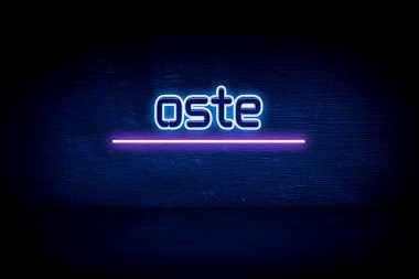 Oste - Mavi neon duyuru tabelası