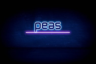 Bezelye - Mavi neon duyuru tabelası