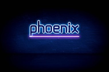 Phoenix - mavi neon duyuru tabelası
