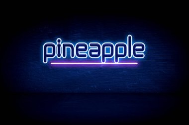 Ananas - mavi neon duyuru tabelası