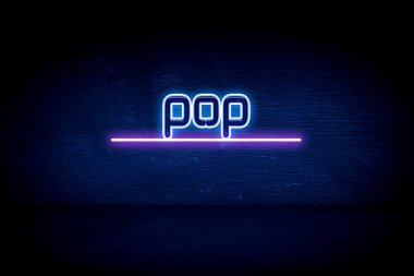 Pop - Mavi neon duyuru tabelası