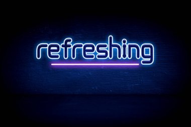 ferahlatıcı - mavi neon duyuru tabelası