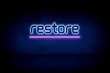 Yeniden yükle - mavi neon duyuru tabelası