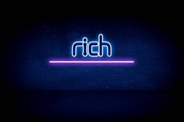 zengin - mavi neon duyuru tabelası